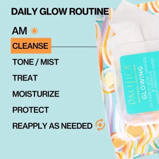 Pacifica Glowing Makeup Removing Wipes - Orange - 30ct image {3}