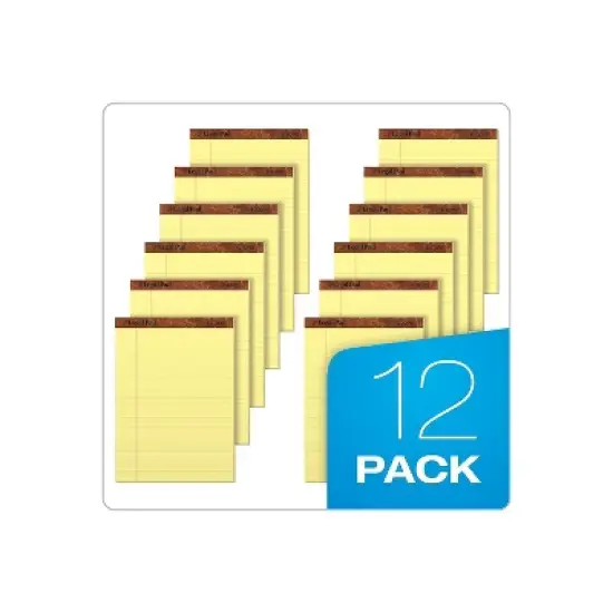 TOPS "The Legal Pad" Ruled Perforated Pads 8 1/2 x 11 3/4 Canary 50 Sheets Dozen 7532 image {1}