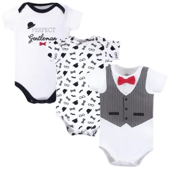Little Treasure Baby Boy Cotton Bodysuits 3pk, Gentleman image {2}