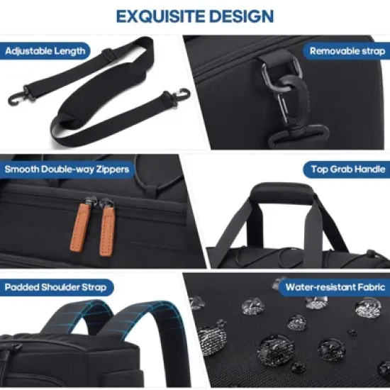 Gym Bag for Men and Women with Shoe & Laptop Compartment, 3-in-1 Sports Travel Duffel Bag image {4}