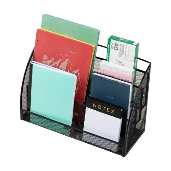 4 Tier Mesh Document Holder Black - Mind Reader: Metal Desk Organizer for Office Supplies & Organization image {3}