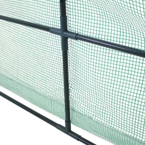 Sunnydaze Outdoor Portable Plant Shelter Mini Greenhouse with Double Zipper Doors and Cover - Green image {5}