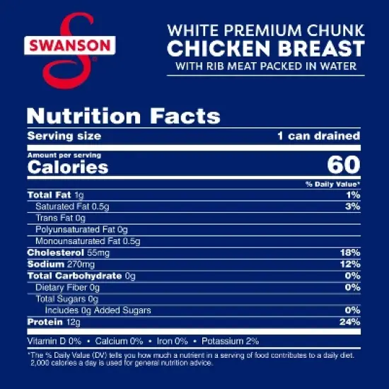 Swanson Premium White Chunk Chicken Breast in Water - 4.5oz image {7}