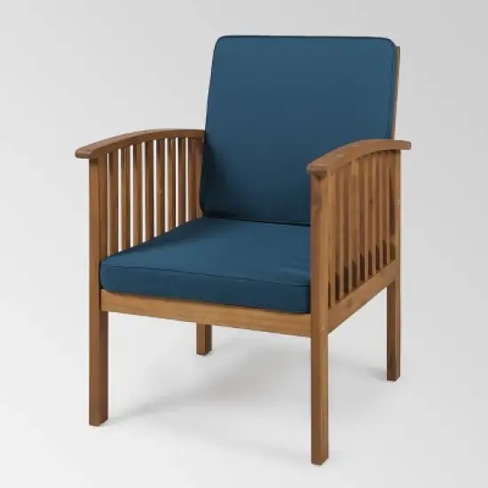 Carolina 8pc Acacia Wood Sofa Set - Brown Patina/Dark Teal - Christopher Knight Home image {2}