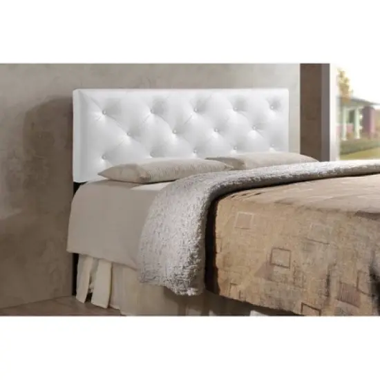 Queen Baltimore Modern and Contemporary Faux Leather Upholstered Headboard: Padded, Rubberwood Frame - Baxton Studio image {3}