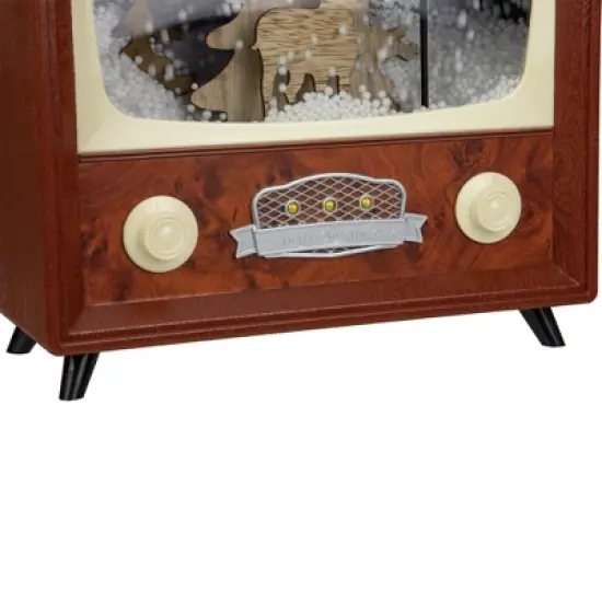 Northlight LED Lighted Musical Snowing Reindeer TV Set Christmas Decoration - 12" image {4}