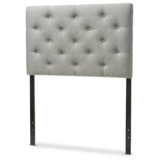 Twin Viviana Modern And Contemporary Fabric Upholstered Button Tufted Headboard Gray - Baxton Studio image {1}