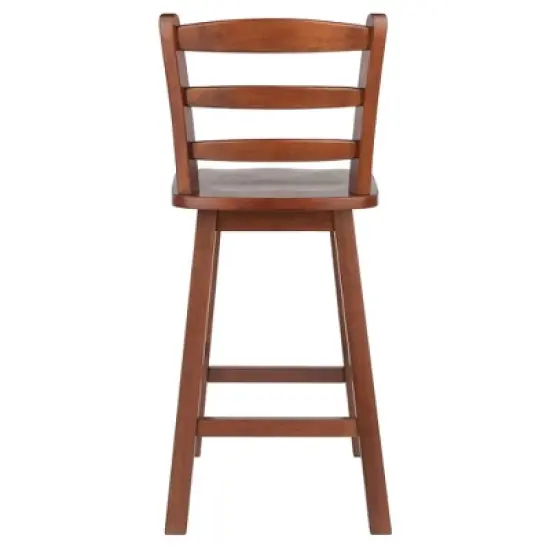 Scalera Ladder Back Swivel Seat Barstool Walnut - Winsome image {6}