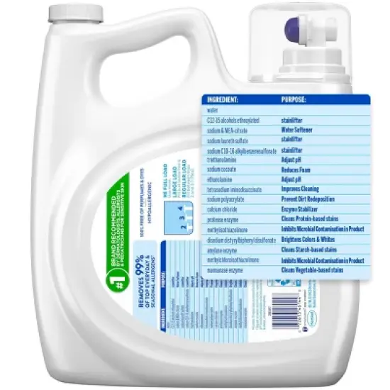 All Free Clear Liquid Laundry Detergent with OXI Stain Removers 79 Loads - 141 fl oz image {6}