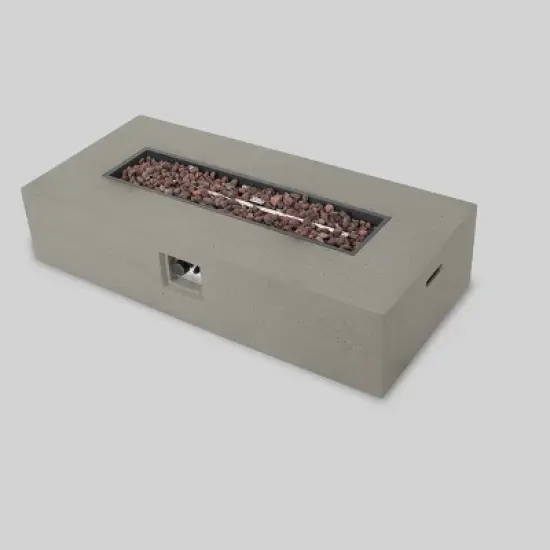 Augusta 5pc Wood & Wicker Chat Set with Fire Pit - Natural/Gray/Light Gray - Christopher Knight Home image {5}