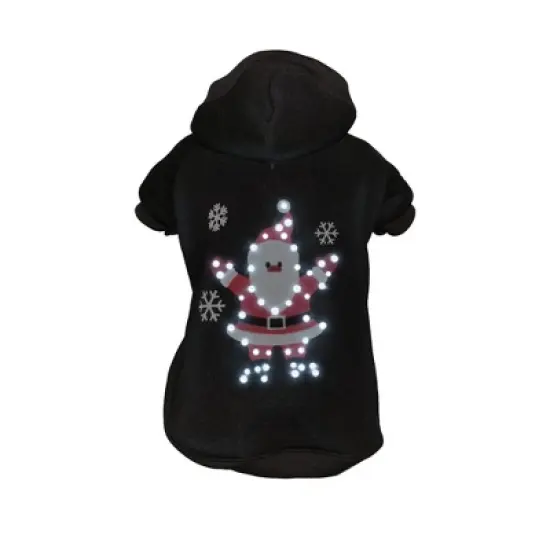 Pet Life LED Juggling Santa Hooded Dog Costume Sweater with Included Batteries image {6}