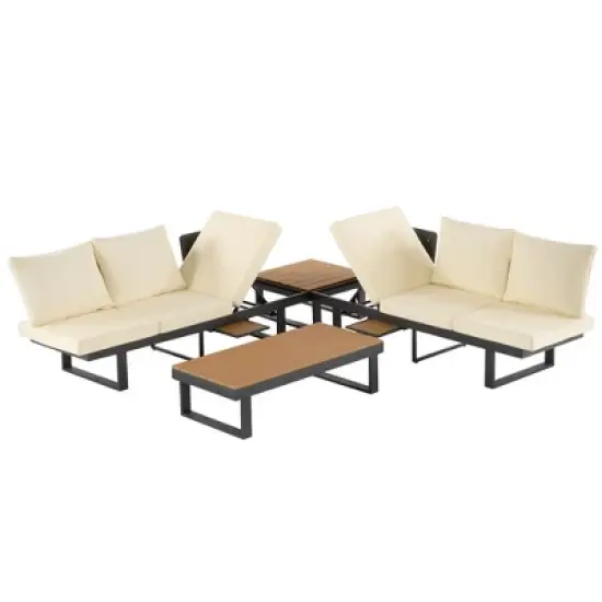 YOOCOZZ  Outdoor Sectional Sofa Set with Reclining Seats image {4}
