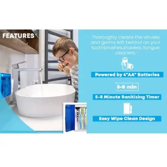 Pursonic Wall Mountable and Portable UV Toothbrush Sanitizer image {2}