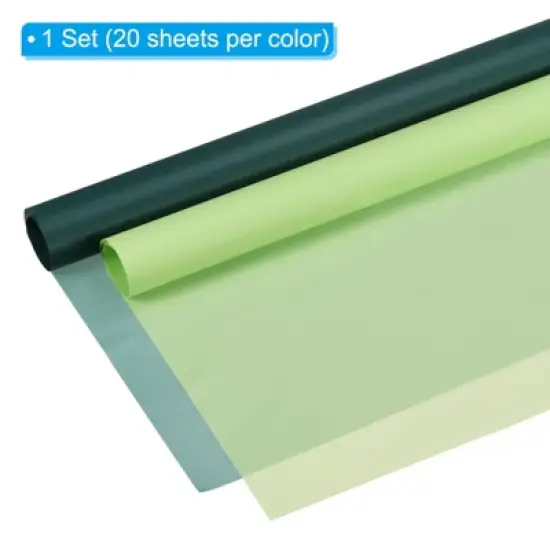 Unique Bargains Decorative DIY Craft Bouquet Gift Packaging Wrap Paper 22.4" x 22.4" 40 Sheets Bean Green Dark Green image {2}