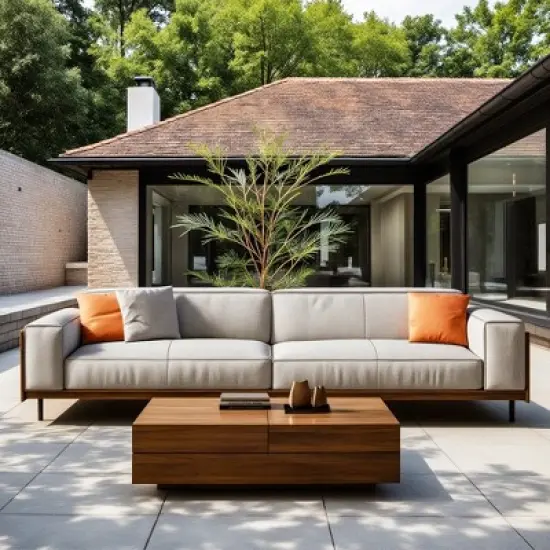 Luck Live 111.81 inch soft cushion sofa with throw pillows image {2}