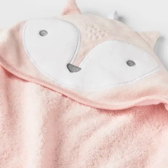 Baby Fox Hooded Bath Towel - Cloud Island&trade; Pink image {2}