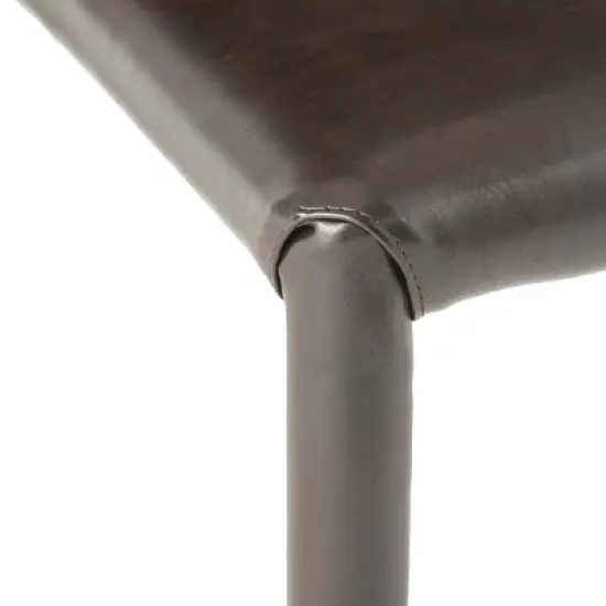 Set of 4 Comstock Bonded Leather Stackable Dining Chair Brown - Christopher Knight Home: Upholstered, Metal Legs, No Assembly Required image {2}