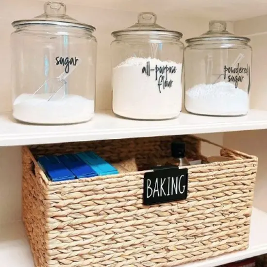 Talented Kitchen 18 Piece Black Label Holders Home Organization System, Removable Metal Clips For Pantry Baskets, Storage Bins, 3.5 x 2.5 In image {4}