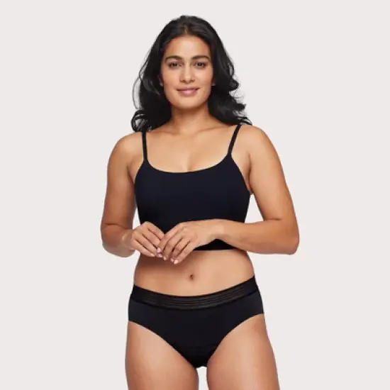 Proof Women's Mesh Trim Briefs, Moderate Absorbency Period Underwear - Black image {7}