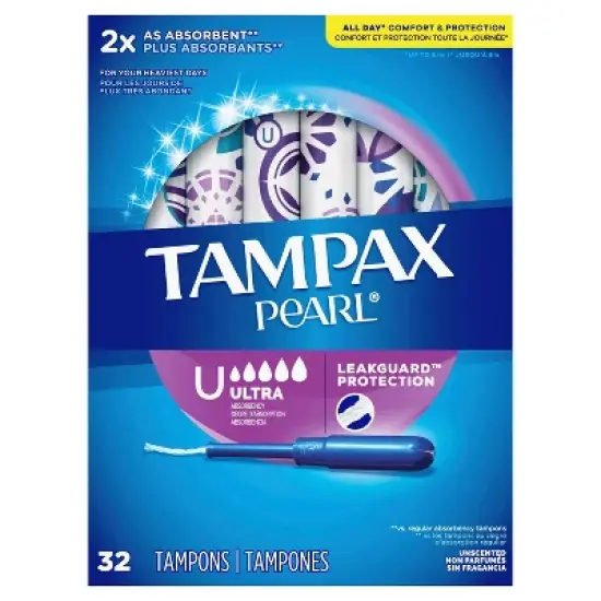 Tampax Pearl Ultra Absorbency with LeakGuard Braid Tampons - Unscented image {6}