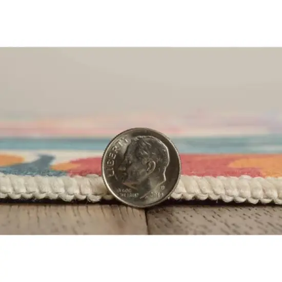 Pomelo Washable Outdoor Rug Ivory/Orange - Linon image {5}