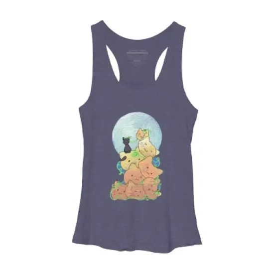 Women's Design By Humans Cat Pumpkin Pile By AwkwardDragon Racerback Tank Top image {5}