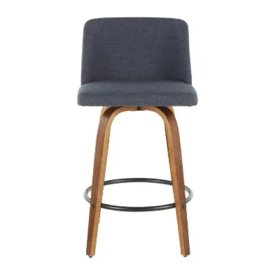 Set of 2 Toriano Mid-Century Modern Counter Height Barstools - LumiSource image {5}