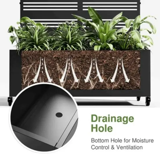 Lirago Iron Black Arch Mobile Planters Planting Box Trellis for Climbing Plants 72x35 image {3}