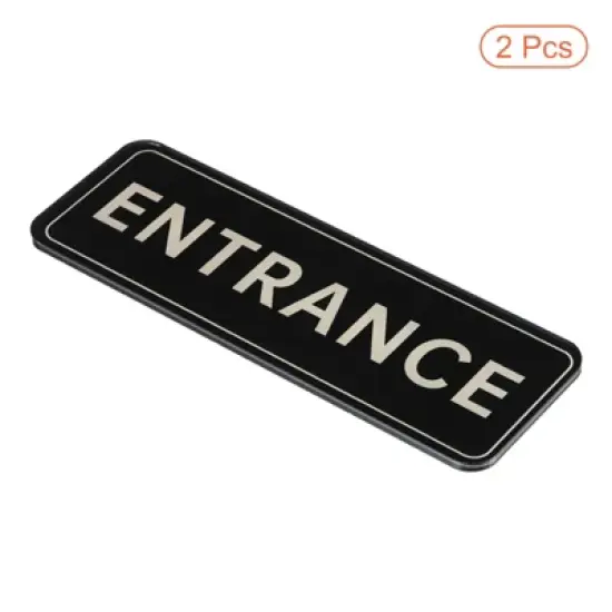 Unique Bargains Acrylic Self-Adhesive Decor Home Business ENTRANCE Sign 2 Pcs image {2}