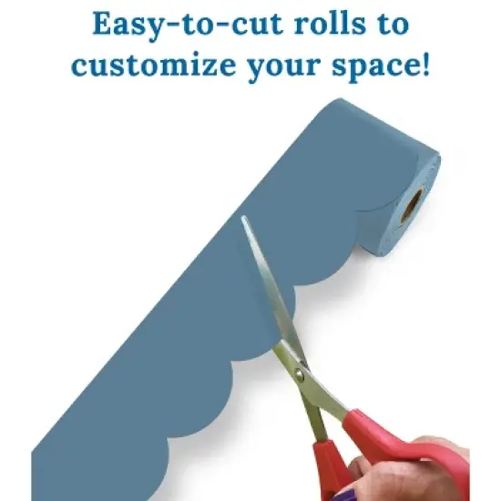Carson Dellosa Education 65' Stone Blue Rolled Scalloped Bulletin Board Borders (1 roll) image {3}