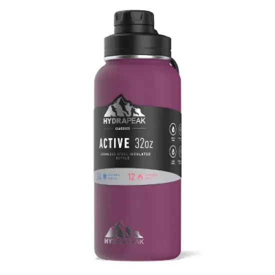 HydraPeak 32oz Wide Mouth Stainless Steel Water Bottle image {22}