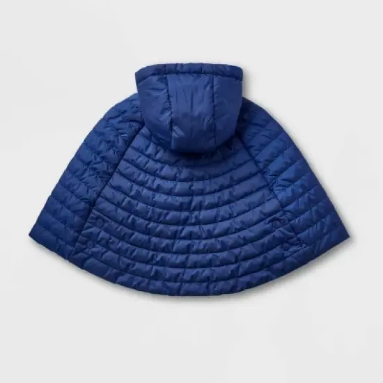 Toddler Adaptive Quilted Cape Jacket - Cat & Jack&trade; Navy Blue image {1}