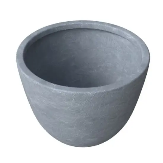 LeisureMod Dahlia Tapered Round Fiberstone Planter Pot with Drainage Holes, Weather-Resistant, Indoor/Outdoor, Patio, Garden, Balcony, Porch, Deck image {3}