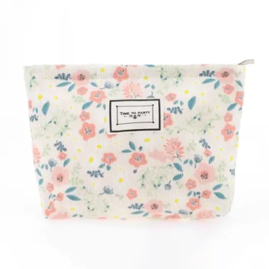 Unique Bargains Women Durable Drawstring Cosmetic Bag Beige 1 Pc image {3}