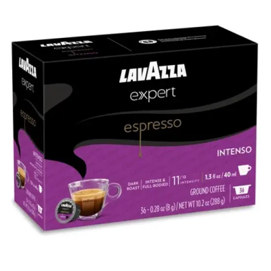 Lavazza Expert Espresso Intenso Capsules, Dark Roast, Arabica and Robusta Blend, Compatible with Lavazza Classy Machines (36 Capsules) image {7}