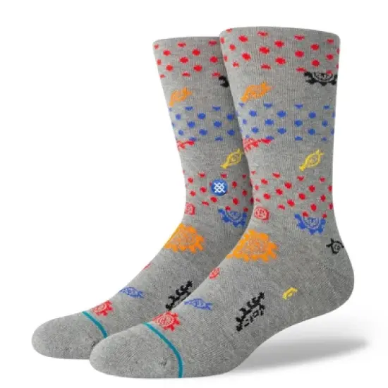STANCE x WADE Men's Logo Dotted Crew Socks 2pk - Blue/Gray L image {2}