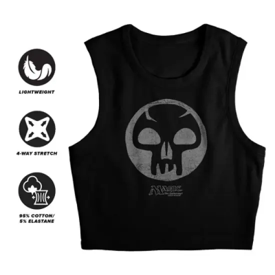 Women's Magic The Gathering Black Symbol Sleeveless Crop Top Tank image {2}