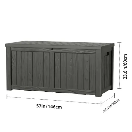 MAYEERTY 120 Gallon Large Capacity Outdoor Deck Box for Patio Furniture Cushions, Pillow with Wheels image {2}