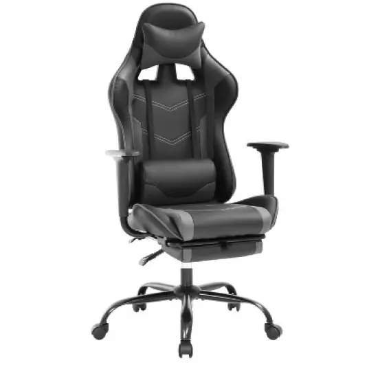 BestMassage Gaming Chair Computer Gamer Chair with Lumbar Support and Footrest Rolling Swivel Design Office Chair for Home Office and Gaming image {10}