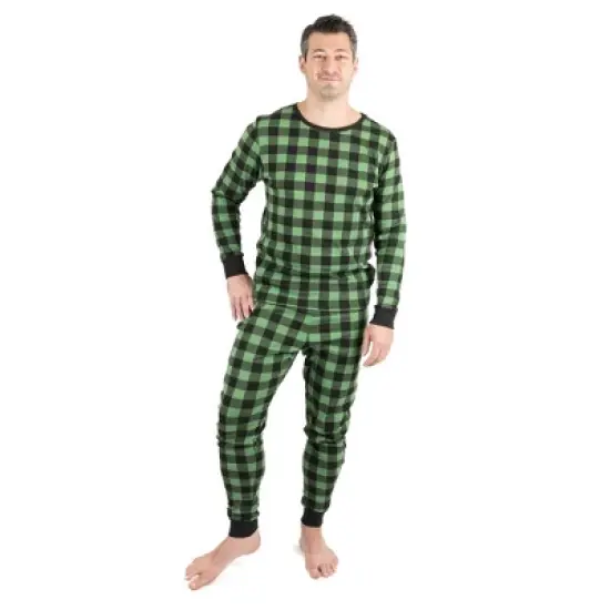Leveret Mens Two Piece Cotton Plaid Christmas Pajamas image {6}