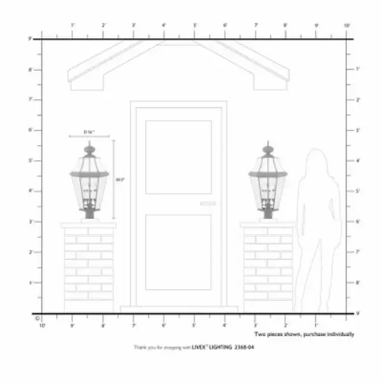 Livex Lighting Georgetown 4 - Light Post Light in  Black image {1}
