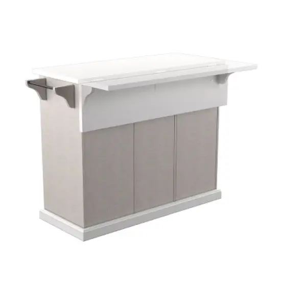 Daltaire Expandable Kitchen Island with Storage Gray/White - Aiden Lane image {12}