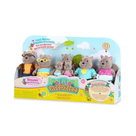 Li'l Woodzeez Miniature Animal Figurine Set - Bustleberry Squirrel Family image {2}