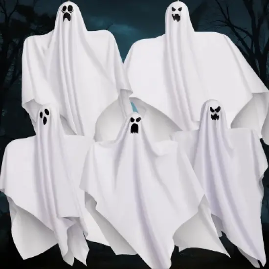 Joyfy 5 Pcs Halloween 27.5'' Hanging Ghost Decoration,Halloween Decor,Front Yard Patio Lawn Garden Outdoor and Holiday Porch Haunted House Tree D&eacute;cor image {5}