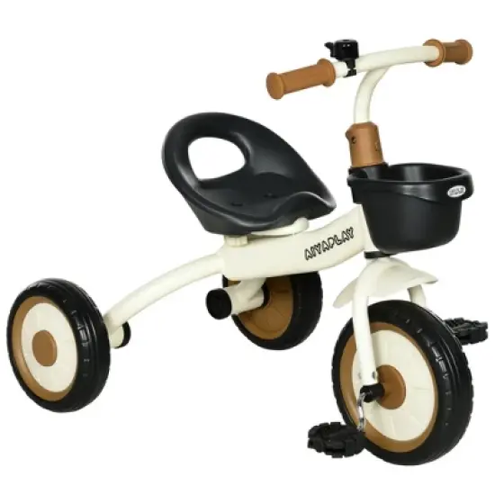 DSVIMOY Indoor Toddler Bike, Balance Bike with Basket, Kids Tricycle with Handlebar Grip for Boys and Girls, White, 27.8"*20.9"*22.8" image {5}