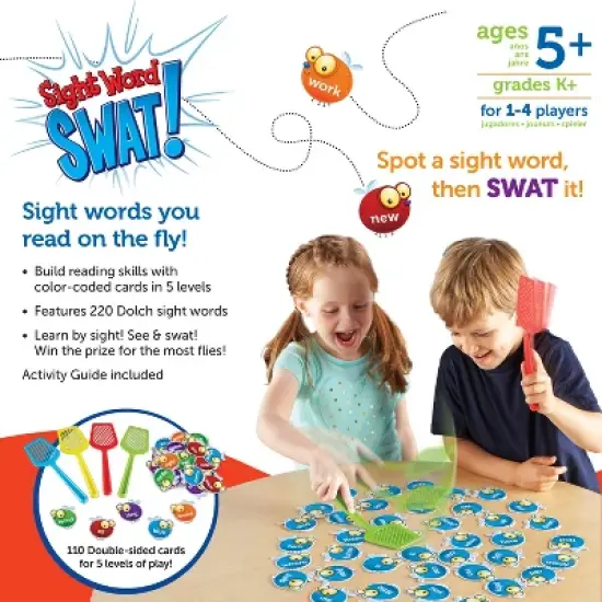 Learning Resources Sight Word Swat&reg; a Sight Word Early Reading Game, 114 Pieces, Ages 5+ image {4}