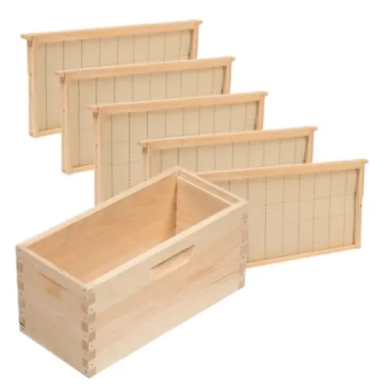 Lehman's Beekeeping Deep Nuc Box, Assembled Super or Brood Box with Beeswax Foundation Frames for 5 Frame Honeybee Hives, Amish Made image {5}