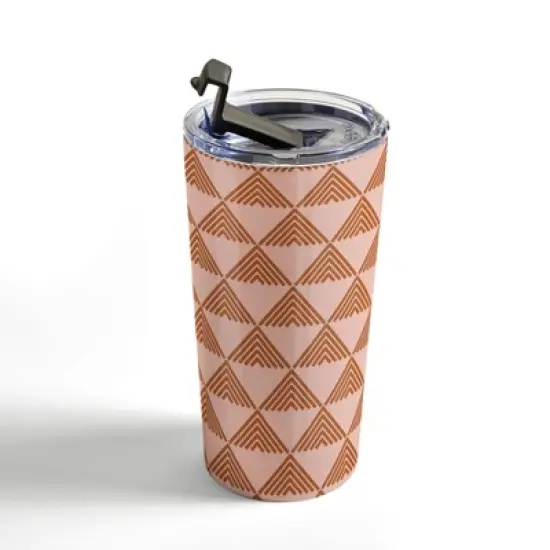 June Journal Triangular Lines in Terracotta Travel Mug 20 oz Stainless Steel Travel Mug - Deny Designs image {2}