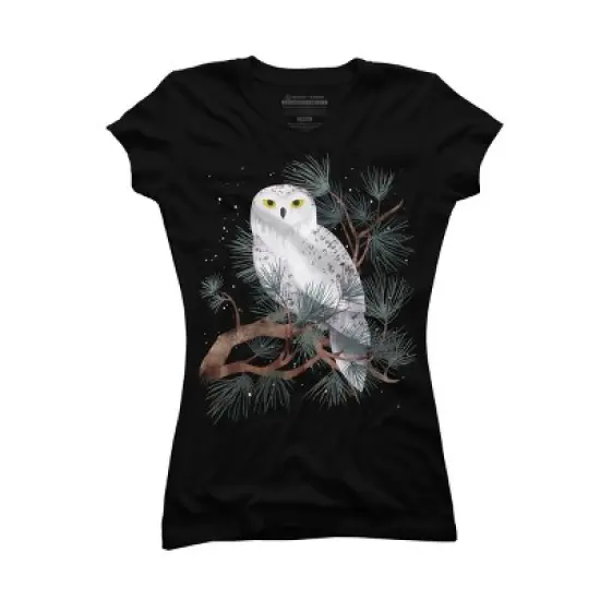 Junior's Design By Humans Snowy By littleclyde T-Shirt image {3}