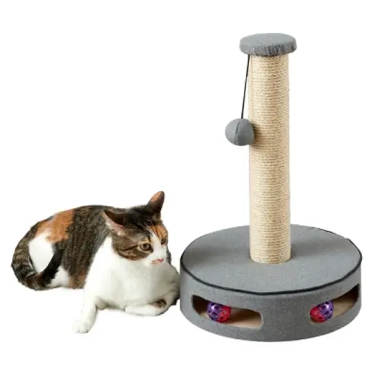 Two by Two Gainesville - Gray Cat Scratching Post Cat Furniture - 19.7 in. Tall image {2}